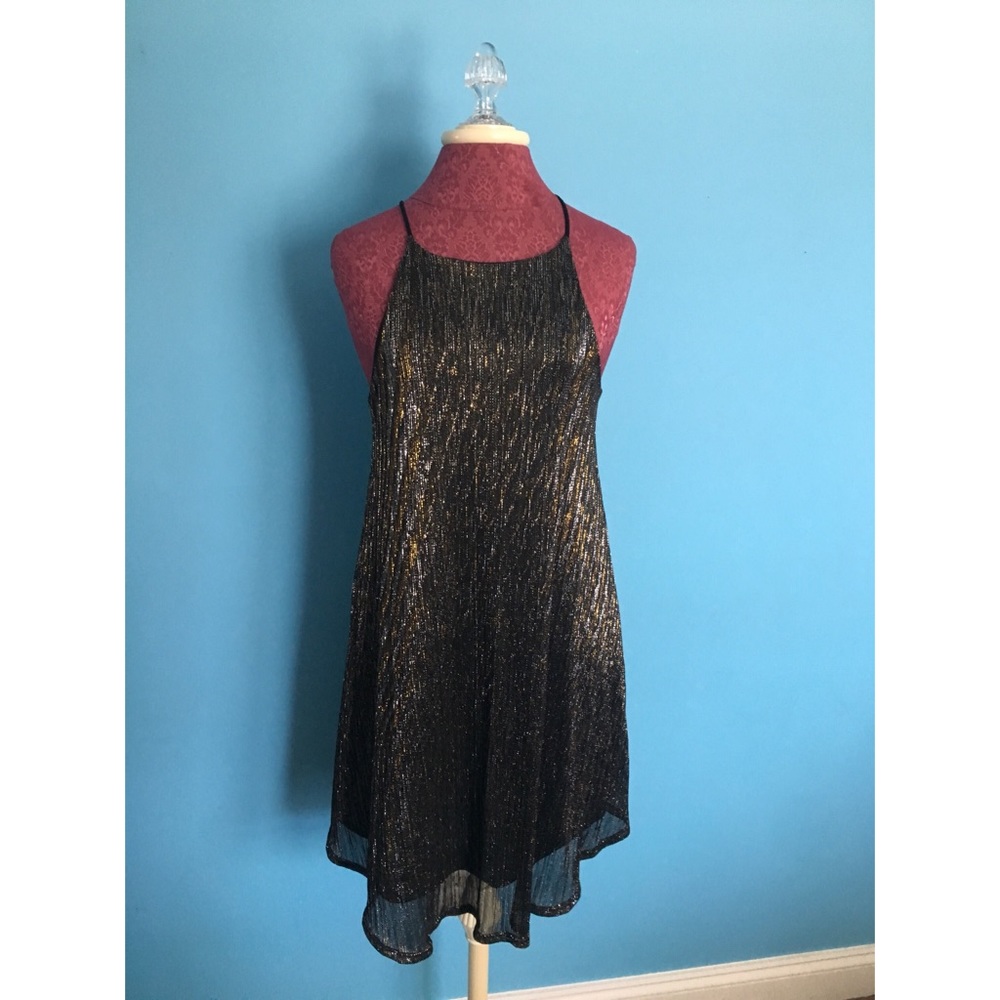 A shimmery cocktail dress
